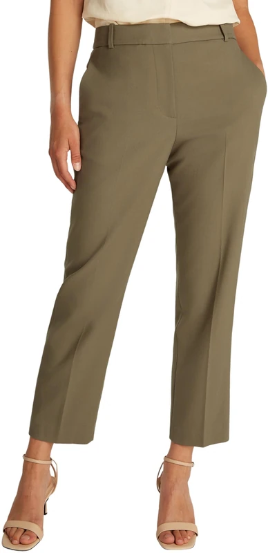 Tommy Hilfiger Women’s Core Slim Straight Fit Trousers, Brown (Tundra Brown), 18