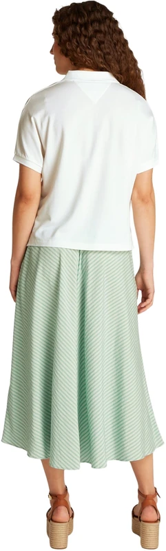 Tommy Hilfiger Women’s Short Sleeve Relaxed Lyocell Polo Shirt Without Button Placket, White (Ecru), L