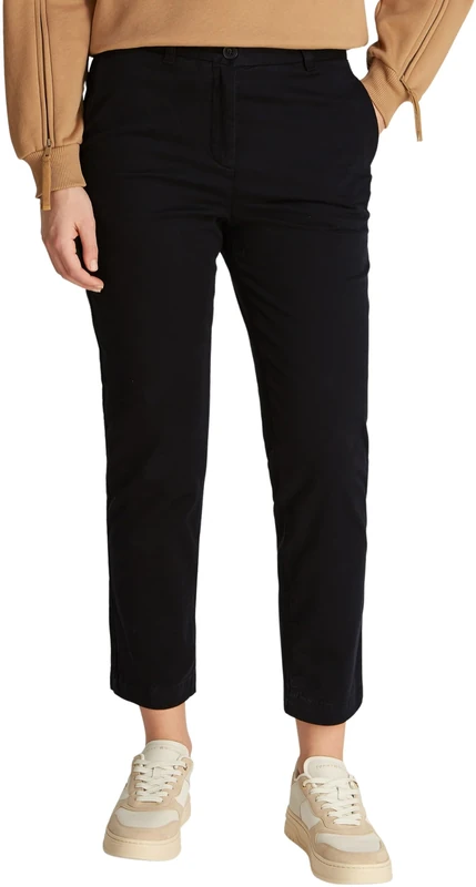 Tommy Hilfiger Women's CO Stretch GMD Slim Chino WW0WW45920, Black, 32