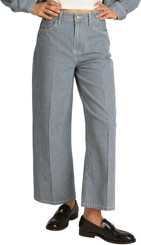 Tommy Hilfiger Women's High Waist Wide Leg Jeans, Multicolor (Jaz), 34W/31L