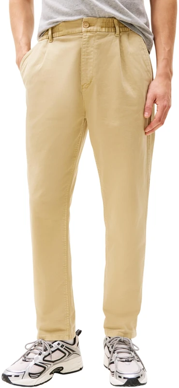 Tommy Jeans Men’s Isaac Twill Casual Wide Leg Trousers, Beige (Relic Tan), L