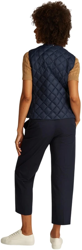 Tommy Hilfiger Women’s Lightweight Quilted Collarless Down Gilet, Blue (Dark Night Navy), 3XL