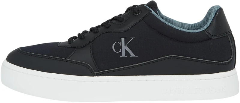 Calvin Klein Men’s Classic Tech Ripstop Low Top Cupsole Trainers, Multicolor (Black/Bright White/Trooper), 9