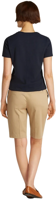 Tommy Hilfiger Women’s Short Sleeve Round Neck Slim T-Shirt, Blue (Dark Night Navy), XXS