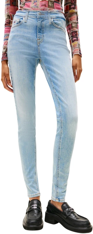 Tommy Jeans Women's Nora Skinny Mid Rise Jeans, Blue (Denim Light), 34W/25L