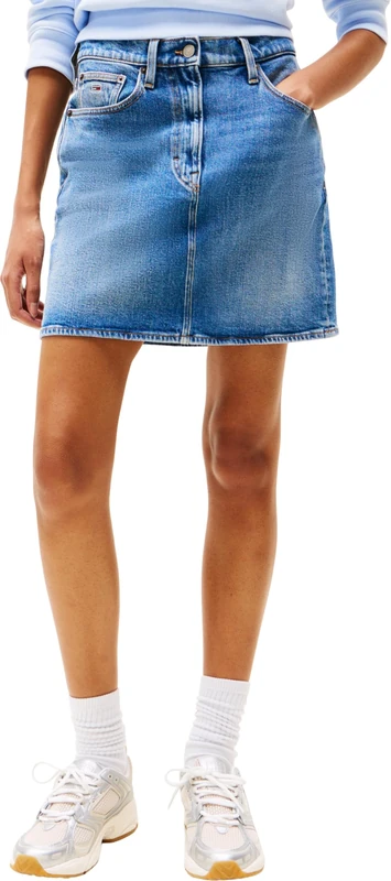 Tommy Jeans Women MOM Skirt BI0134 Straight Skirt, Denim, 25W - Image 1