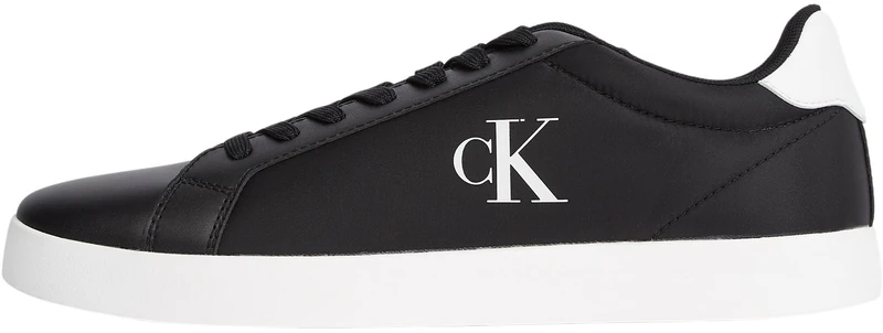 Calvin Klein Men’s Cupsole Trainers with Logo, Black (Ck Black/Bright White), 11