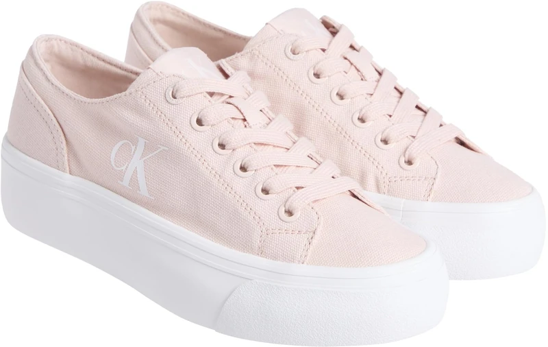 Calvin Klein CK Jeans Women Vulc Flatform Low CV MG YW0YW01763 Low Top, Pink, 3.5 UK