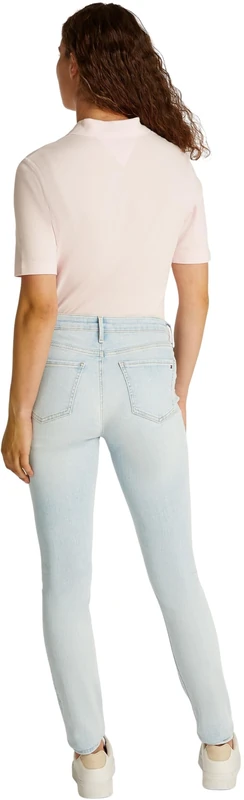 Tommy Hilfiger Women's Como Skinny Sky Mid Rise Jeans, White (Sky), 32W/26L