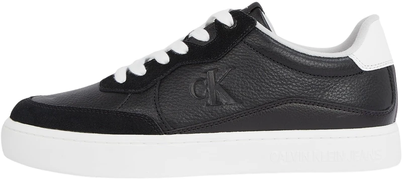 Calvin Klein Men’s Classic Low Top Cupsole Trainers, Black (Black/Bright White), 12