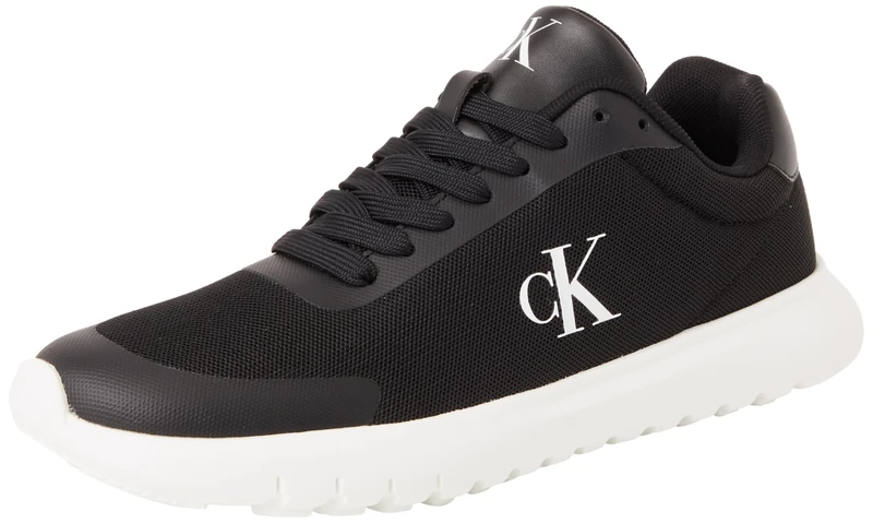 Calvin Klein Women’s Sporty EVA Mesh Runner Trainers, Black (Black/Bright White), 6