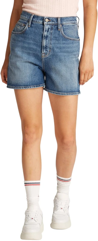 Tommy Jeans Womens Mom Bi0134 Dw0dw20092 5 Pocket Shorts, Denim (Denim Medium), 24W UK