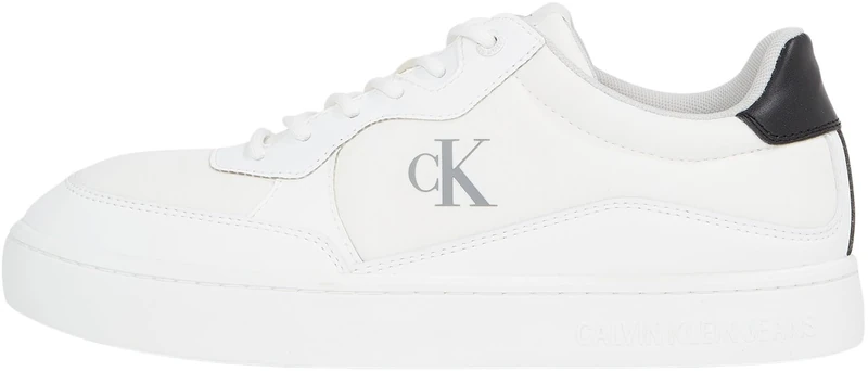 Calvin Klein Men’s Classic Tech Ripstop Low Top Cupsole Trainers, White (Bright White/Black), 7