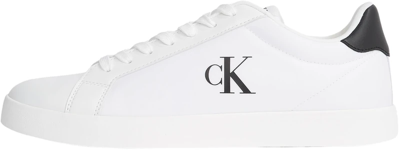 Calvin Klein Men’s Cupsole Trainers with Logo, Multicolor (Bright White/Ck Black), 6