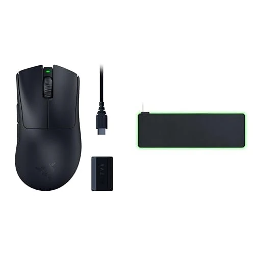Razer DeathAdder V3 Pro + HyperPolling Wireless Dongle Bundle + Goliathus Extended Chroma