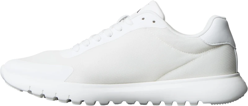 Calvin Klein Men’s Eva Mesh Runner Trainers with Logo, White (Triple Bright White), 12