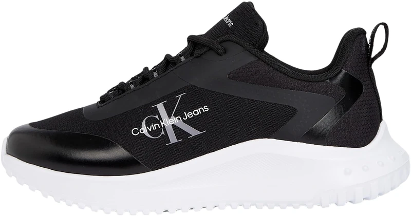 Calvin Klein Women’s Sporty EVA Mix Low Top Lace-Up Runner Trainers, Black (Ck Black), 3