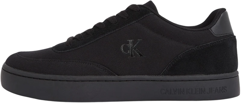 Calvin Klein Men’s Classic Canvas Low Top Cupsole Trainers, Black (Triple Black), 6