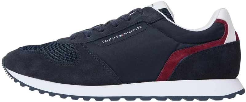 Tommy Hilfiger Men’s New EVA Summer Nylon Pop Suede Runner Trainers, Blue (Desert Sky), 6.5
