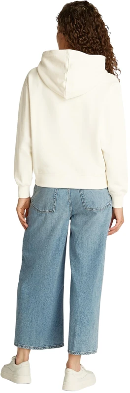 Tommy Hilfiger Women’s Regular Fit Cotton Hoodie, Beige (Calico), XL