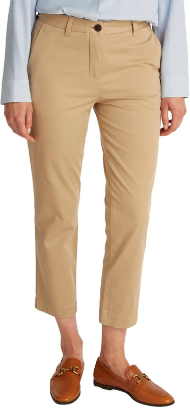 Tommy Hilfiger Women’s Stretch Slim Ankle Grazer Chinos, Beige (Beige), 18