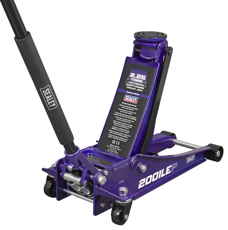 Sealey 2.25 Tonne Trolley Jack, Car Jack, Low Profile with Rocket Lift - Purple - 2001LEP