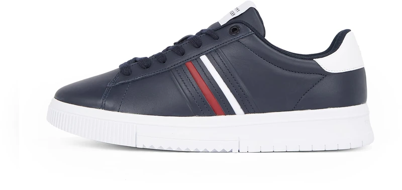 Tommy Hilfiger Men’s Modern Stripes Cupsole Trainers with Logo, Blue (Desert Sky), 6.5