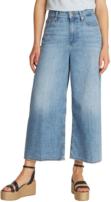 Tommy Hilfiger Women's Wide Leg Sia High Waist Cropped Jeans, Blue (Sia), 25W