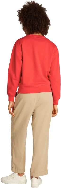 Tommy Hilfiger Women’s Regular Cotton Sweatshirt, Red (Primary Red), XS