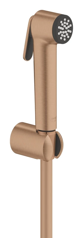 GROHE Tempesta-F Trigger Spray 30 - Handheld Toilet Sprayer Kit Shattaf Douche Bidet Tap (Wall Holder, Trigger Control Hand Shower, TwistFree Hose 1.25m), Brushed Warm Sunset Finish, 27513DL1