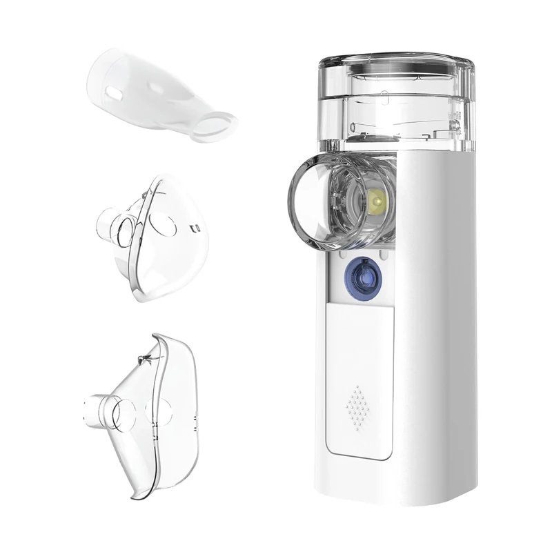 mini Air 360+ distributed by OMRON | Portable Silent Inhaler Mesh Nebulizer for Adults & Children | Two mask Sizes and Mouthpiece Included | for Cough & Cold Relief | Rechargeable via Micro-USB