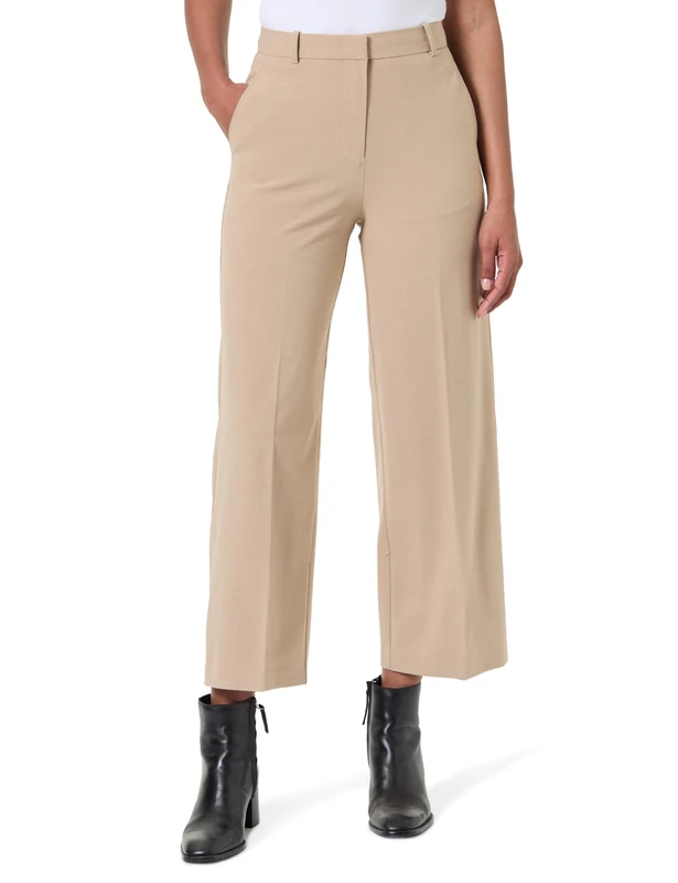 Tommy Hilfiger Women’s Wide Leg Cropped Trousers, Beige (Beige), 32W