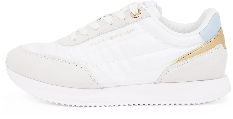 Tommy Hilfiger Women's Essential Sporty Runner Trainers, Multicolor (White/Breezy Blue), 6