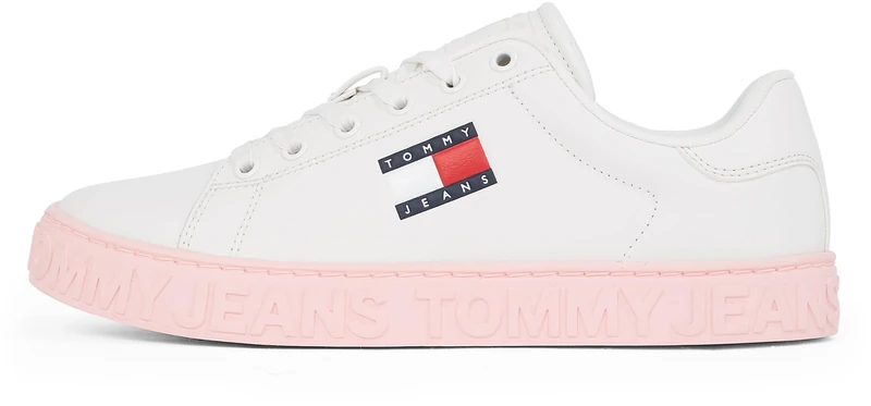 Tommy Jeans Womens (New) Tjw Logo Sneaker Ess En0en02703 Low Top, White Ecru, 7 UK