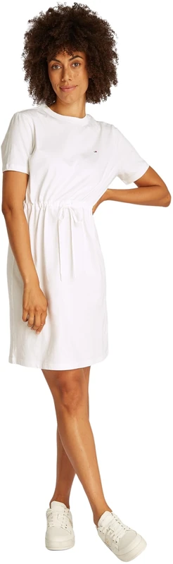 Tommy Hilfiger Women’s Belted T-Shirt Dress, White (Ecru), 3XL