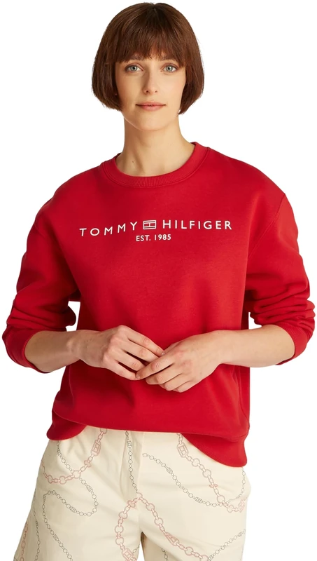 Tommy Hilfiger Women's Sweatshirt without Hood, Red (Primary Red), XS