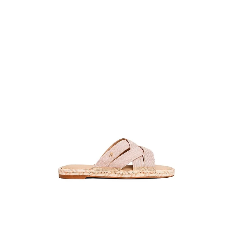 Tommy Hilfiger Women’s Chambray Espadrille Mules, Beige (Horseradish), 6