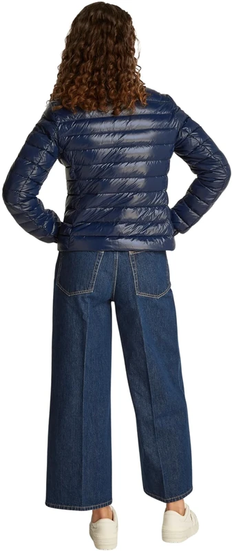 Tommy Hilfiger Women’s Mock Neck Lightweight Quilted Jacket, Blue (Dark Night Navy), S