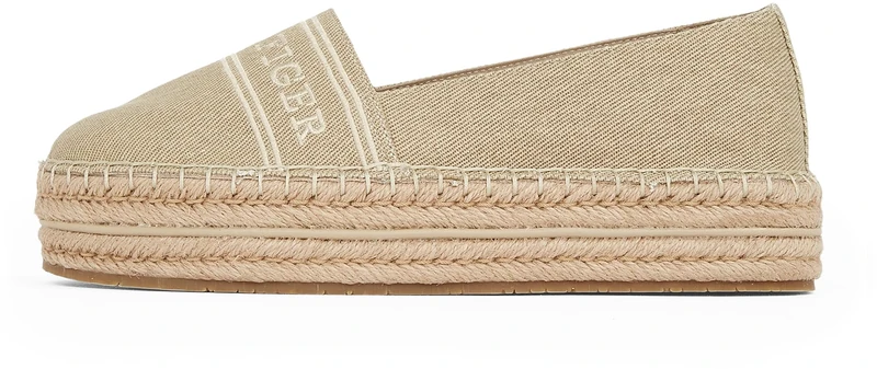 Tommy Hilfiger Women's Denim Platform Espadrilles, Beige (Horseradish), 7