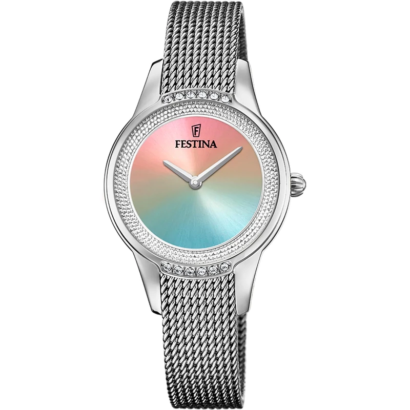 Festina Ladies Steel Watch with Zirconia Sets and Mesh Bracelet F20494/9