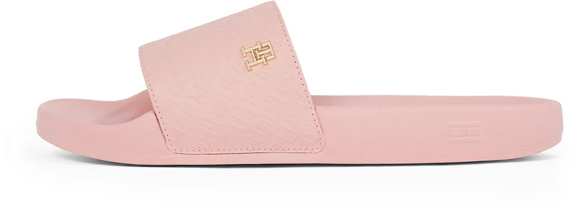 Tommy Hilfiger Women’s Elegant Monogram Pool Slides, Pink (Foggy Pink), 3.5