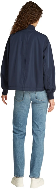 Tommy Hilfiger Women’s Casual Nylon Light Bomber Jacket, Blue (Dark Night Navy), L