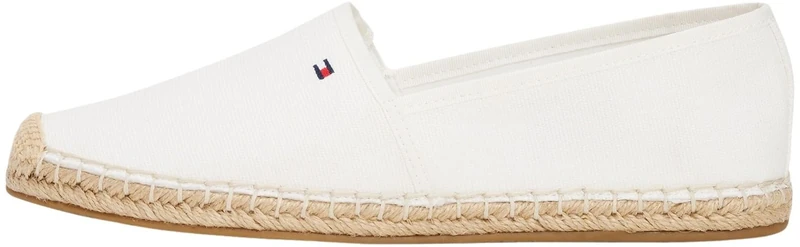 Tommy Hilfiger Women’s Flag Canvas Espadrilles with Logo, White (Ecru), 7