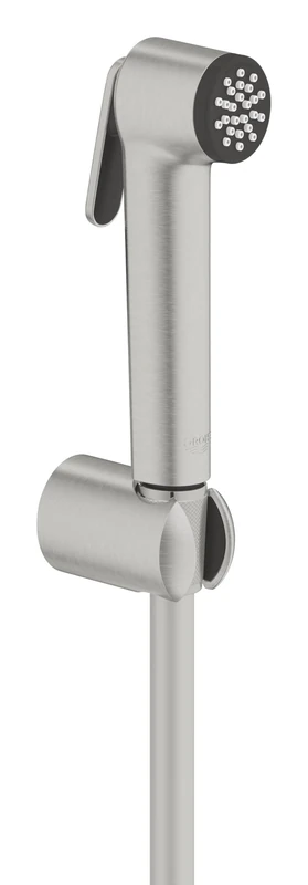 GROHE Tempesta-F Trigger Spray 30 - Handheld Toilet Sprayer Kit Shattaf Douche Bidet Tap (Wall Holder, Trigger Control Hand Shower, TwistFree Hose 1.25m), Made in Germany, Supersteel Finish, 27513DC1