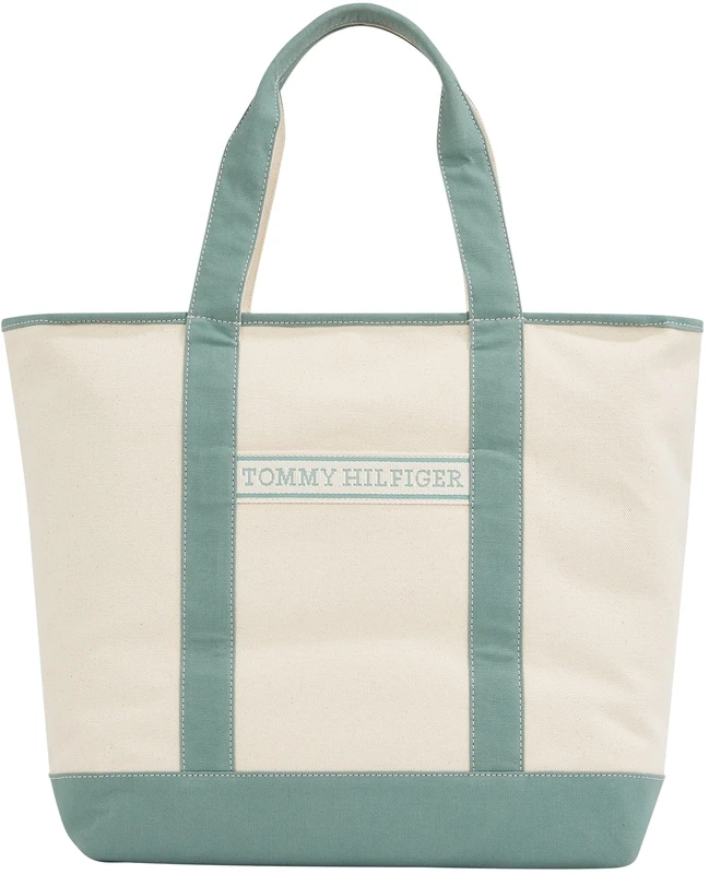 Tommy Hilfiger Women’s Summer Canvas Tote Bag, Turquoise (Charming Green), One Size