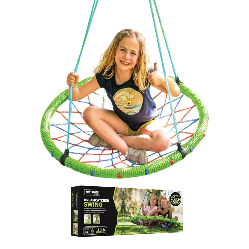 Trelines Dream Catcher Swing | Colorful, Woven Nest Swing for Kids & Adults – Holds up to 225 kg - Image 1