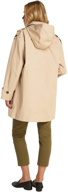 Tommy Hilfiger Women’s Cotton Nylon Hooded Trench Coat, Beige (Beige), 8