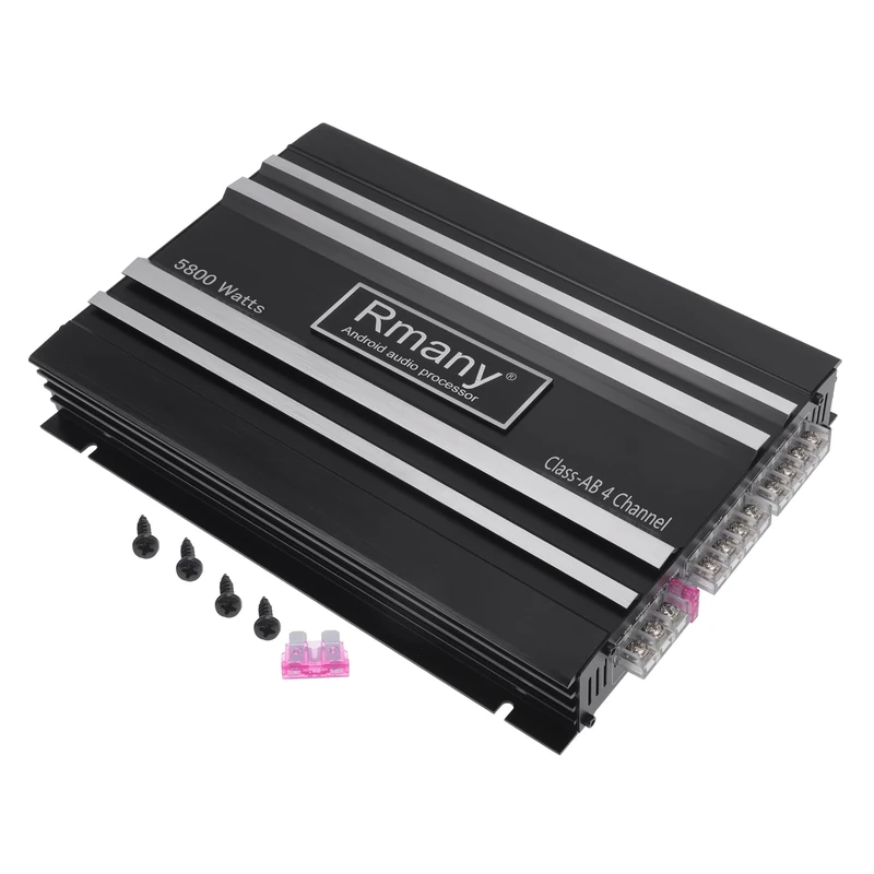 TUCKBOLD Car 12V 4 Channel Car Amplifier Stereo Audio 5800W Compatible | 4 Channel Car Amplifier Black 1 Pcs