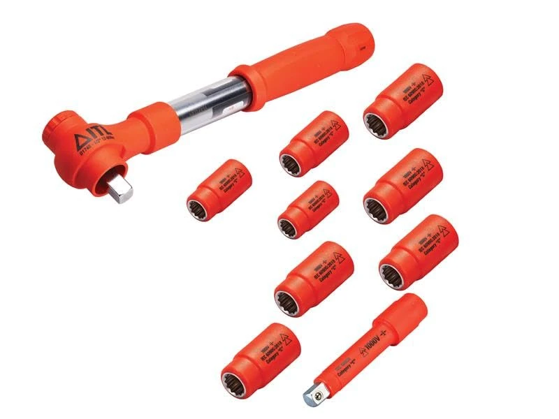 ITL Insulated Tools Insulated Torque Wrench Kit – 1/2in Drive 12–60Nm Range Metric Sockets 1000V Rated for Electrical Safety Suitable for Professional Electricians - Image 1