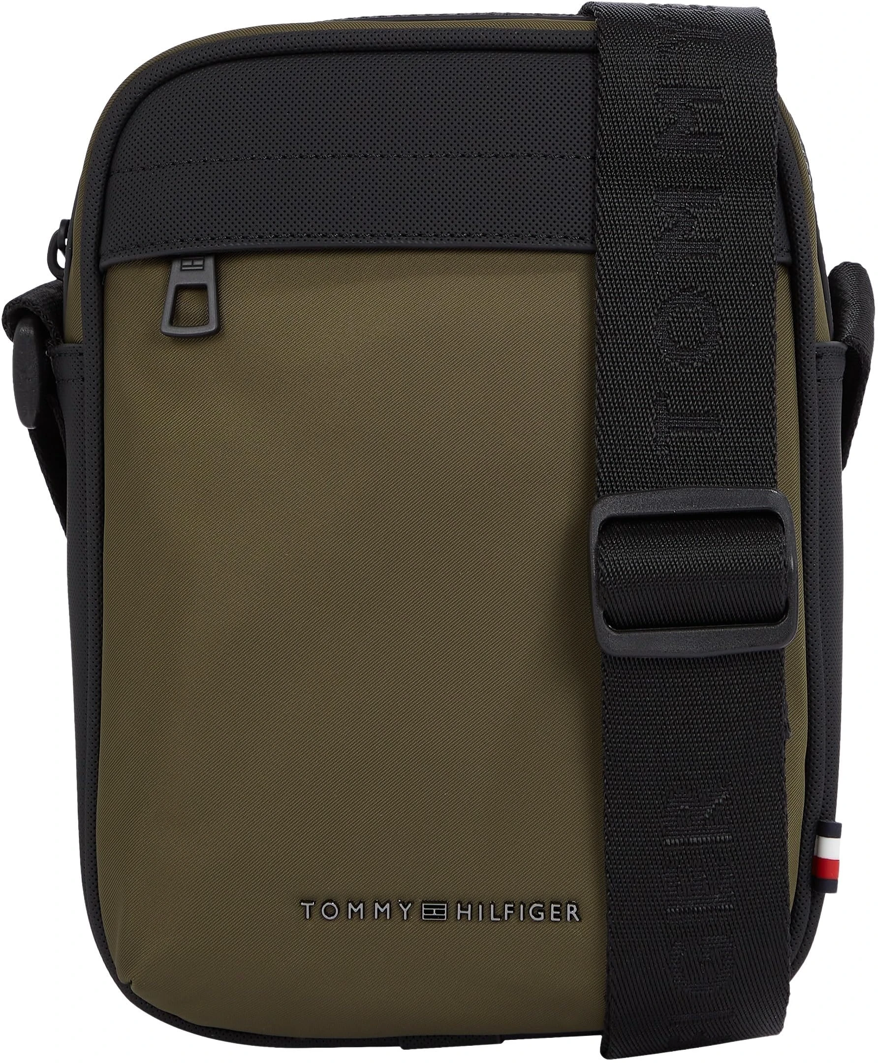 Tommy Hilfiger Men’s Repreve Mini Reporter Bag with Logo, Green (Army Green), One Size